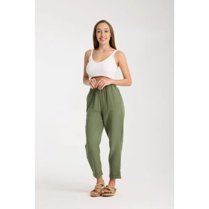 Çift Katlı Müslin Düz Pantolon