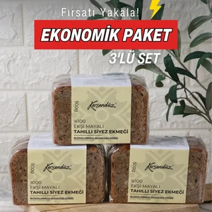 - %100 Siyez Ekşi Mayalı Ekmekler 3'lü Seçim 3 x 500 gr (Tahıllı - Tahıllı - Tahıllı)