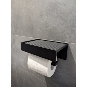 Telefon Raflı Siyah Tuvalet Kağıdı Tutucu – Duvar Tipi Banyo Aksesuarı