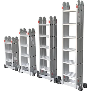 Çok Amaçlı Alüminyum Katlanır Akrobat Merdiven 150 kg Taşıma Kapasiteli EN131 Sertifikalı | 4x3 / 4x4 / 4x5 / 4x6 Basamak Seçenekleri