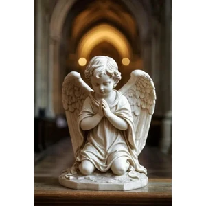 Dua Eden Melek Heykeli – Dekoratif Cherub Figürü Ev ve Ofis Süsü