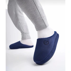 Nakışlı Fitilli Desen Rahat Yumuşak Sessiz Tabanlı Içi Kürklü Erkek Ev Terlik