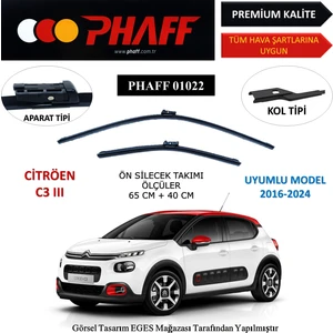 Citröen C3 (2016-2024) Ön Silecek Süpürgesi 650MM + 400MM