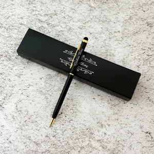 Siyah Gold Kişiye Özel Ince Tasarımlı Metal Tükenmez Kalem