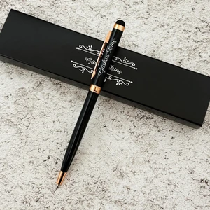 Kişiye Özel Siyah Rose Metal Tükenmez Kalem