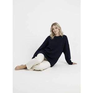 Basic Kadın Kazak Lacivert Oversize