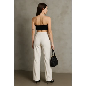 Kadın Siyah Çift Pileli Yüksek Bel Palazzo Kumaş Pantolon | Şık Ofis ve Günlük Kombinler Için