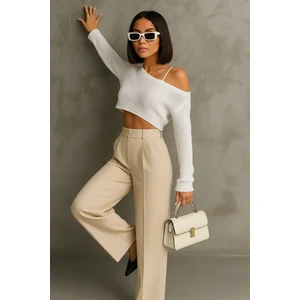 Kadın Siyah Çift Pileli Yüksek Bel Palazzo Kumaş Pantolon | Şık Ofis ve Günlük Kombinler Için