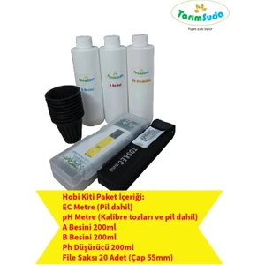 TarımSuda Topraksız Tarım Hidroponik Set Hobi Kiti Ec Metre Ph Metre A B Besini Ph Düşürücü File Saksı