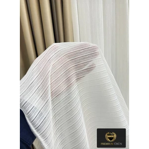 Premium Simli Pırlanta Ağır Gramajlı Dökümlü 1/3 Sık Pileli Ütü Istemeyen Tül Perde (Hafif Simli)