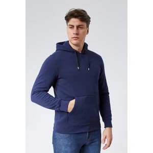 Mooncover Erkek Kapşonlu Kanguru Cepli 3 Iplik Şardonlu Sweatshirt