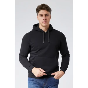 Mooncover Erkek Kapşonlu Kanguru Cepli 3 Iplik Şardonlu Sweatshirt