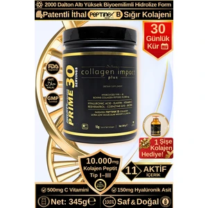 Dr. Sammy's Kolajen 10.000 Mg Tip 1-3 %100 Saf Patentli Hidrolize Sığır Kolajeni, 150MG Hyaluronik Asit, 500 Mg Vitamin C, 200 Mg Glutatyon, 25MG Resveratrol, 100 Mg Elastin, Prime 30 Diyet Takviyesi