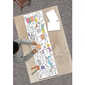 Sevimli Kediler Dev Boyama Kağıdı 2 Metre Kedili Aktivite Rulosu - Çocuk Eğitici Rulo