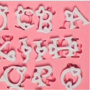 Mini Harf Seti Alfabe Kalpli Harf Silikon Kalıp K-561, Taş Tozu Alçı Mum Polyester Kalıbı