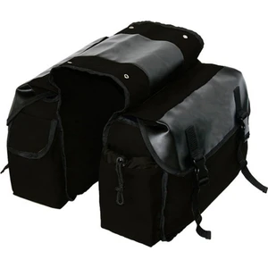 Motosiklet Bisikleti Büyük Kapasiteli Eyer Çantası Bisiklet Tuval Su Geçirmez Eyer Kutusu Yan Alet Çantası Arka Koltuk Çantası Siyah (Yurt Dışından)