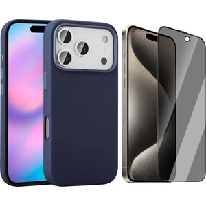 iPhone 17 Pro Max Kılıf M-Safe Şarj Özellikli Pu Deri Görünümlü Zore Kupra Kapak + Hayalet Ekran Koruyucu