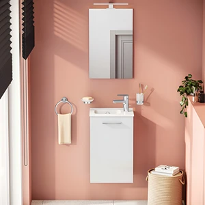 Vitra Mia 69576 Banyo Dolabı Seti Kapaklı 40 cm Parlak Beyaz