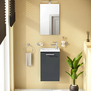Vitra Mia 69582 Banyo Dolabı Seti Kapaklı 40 cm Antrasit