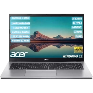 Aspire3 Intel Core I5-1235U 20 GB 512GB SSD 15.6" Full HD IPS WINDOW S11 Laptop NX.K6TEY.002+205