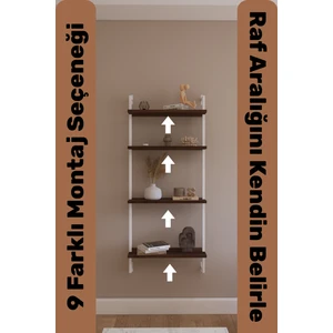 Modüler Model 4 Raflı Duvara Monte Kitaplık Duvar Rafı Aksesuar Rafı