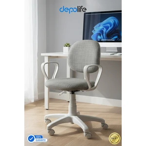 Ev Ofis Sekreter Personel Çalışma Sandalyesi Beyaz Büro Personel Çalışma Koltuğu
