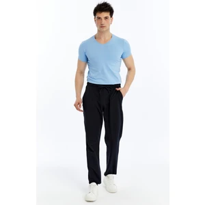 Erkek Lacivert Cepli Düz Paça Arka Cepli Eşofman ALT-P490