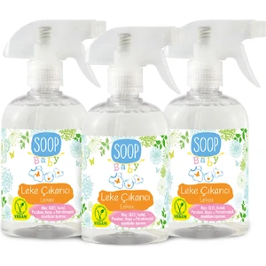 Soop Baby Bebek Leke Çıkarıcı 3 x 500 ml | Doğal Ve Vegan Formül | Klor SLES Fosfat Paraben Boya İçermez | Organik Gül Kokulu | Bebek Giysi ve Ev Tekstili İçin Güvenli  |