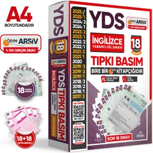 2025 YDS İngilizce ÖSYM Tıpkı Basım Çıkmış Soru 18li Deneme Paketi Video/PDF Çözümlü Türkiye Geneli