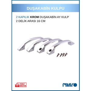 Duşakabin Cam Kapı Ay Kulp 4 Adet Duşakabin Kolu