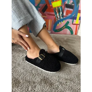 Kadın Sessiz Taban Yumuşak ve Hafif Kemerli Peluş Ev Terliği