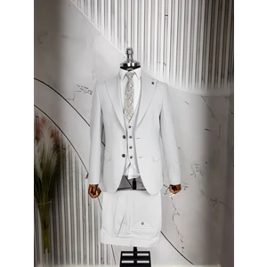 Slim Fit Çift Düğme Yelekli Takım Elbise