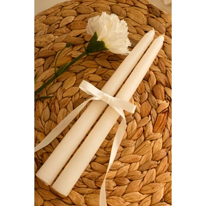 Şamdan Mum 2'li Beyaz