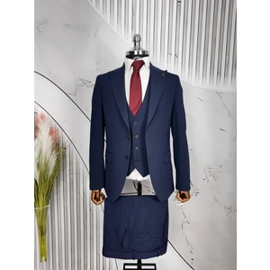 Slim Fit Çift Düğme Yelekli Takım Elbise