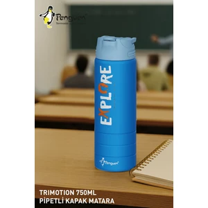 750ML Paslanmaz Çelik Su Matarası | Sızdırmaz Kapaklı | Pipetli | Bpa Free | Dayanıklı