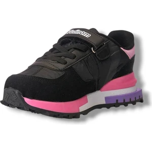 807-26 Anatomik Paraşüt Kumaş Kız Çocuk Sneaker Siyah Pembe 31-35