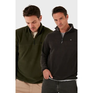 Slim Fit Anti-Pilling Tüylenme Yapmayan Bato Yaka Şardonlu 2'li Paket Polar Erkek POLAR 5906001S2