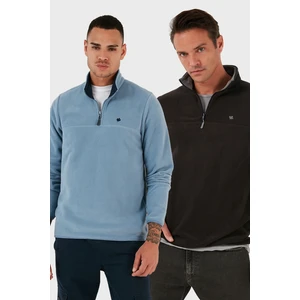 Slim Fit Anti-Pilling Tüylenme Yapmayan Bato Yaka Şardonlu 2'li Paket Polar Erkek POLAR 5906001S2