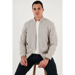 Pamuklu Relaxed Fit Dik Yaka Fermuarlı Hırka Erkek Hırka 5901075