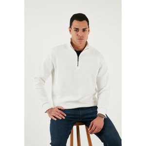Pamuklu Regular Fit Yarım Fermuarlı Dik Yaka Sweat Erkek Sweat 5905716