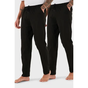 Pamuklu Regular Fit Normal Bel Düz Paça Cepli 2'li Paket Pijama Altı Erkek Pijama Altı 6574003S2