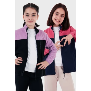 Yumuşak Dokulu Fermuarlı Renk Bloklu Dik Yaka Cepli 2'li Paket Hırka Polar Çocuk POLAR 5905001S2