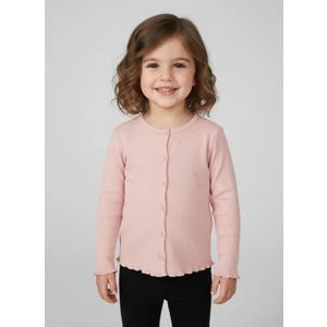 Kız Çocuk Fitilli %100 Pamuklu Düğmeli Hırka