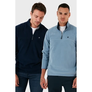 Slim Fit Anti-Pilling Tüylenme Yapmayan Bato Yaka Şardonlu 2'li Paket Polar Erkek POLAR 5906001S2