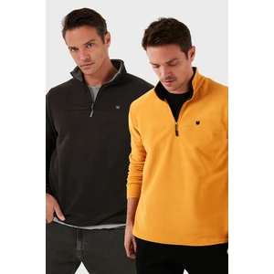 Slim Fit Anti-Pilling Tüylenme Yapmayan Bato Yaka Şardonlu 2'li Paket Polar Erkek POLAR 5906001S2