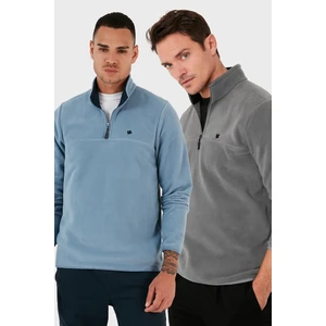 Slim Fit Anti-Pilling Tüylenme Yapmayan Bato Yaka Şardonlu 2'li Paket Polar Erkek POLAR 5906001S2