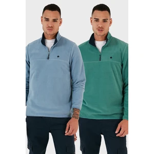 Slim Fit Anti-Pilling Tüylenme Yapmayan Bato Yaka Şardonlu 2'li Paket Polar Erkek POLAR 5906001S2