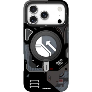 iPhone 17 Pro Max Uyumlu Kılıf M-Safe Şarj Özellikli Youngkit Starship Serisi Kapak Siyah