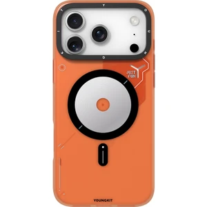 iPhone 17 Pro Max Uyumlu Kılıf M-Safe Şarj Özellikli Disk Desenli Youngkit Disc Battle Kapak Turuncu