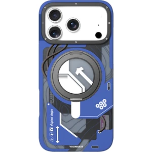 iPhone 17 Pro Uyumlu Kılıf M-Safe Şarj Özellikli Youngkit Starship Serisi Kapak Mavi